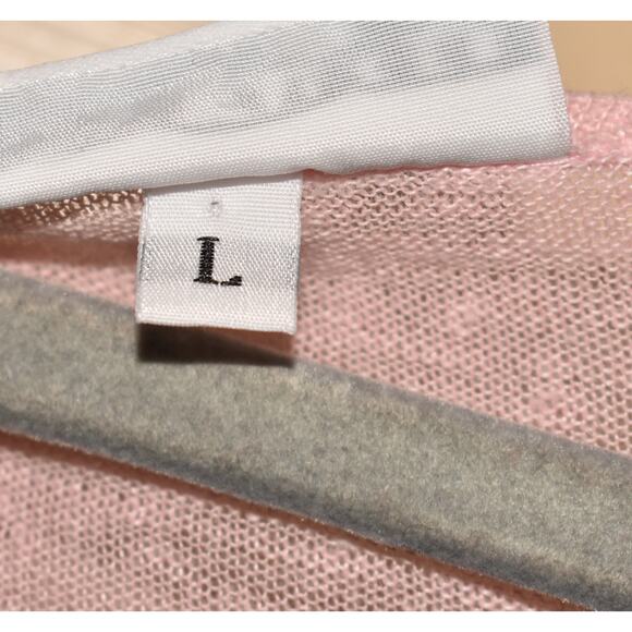 BRYN WALKER $128 Pink Sheer Lightweight Linen Asymmetric Hem Top Large - Picture 4 of 4